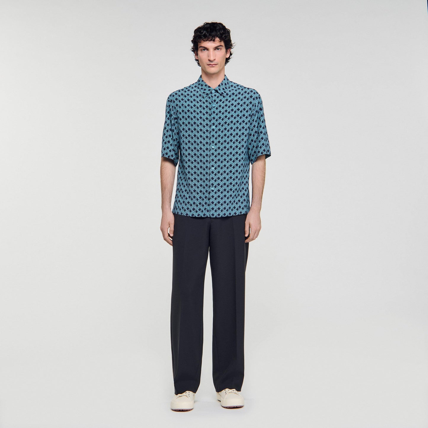 Sandro Rope print shirt Navy Blue