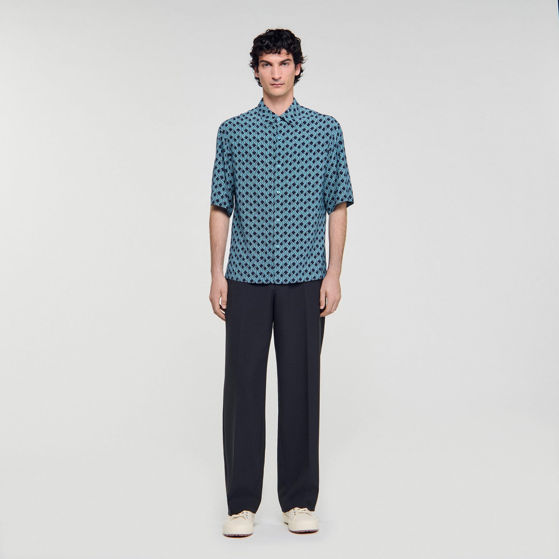 Sandro Rope print shirt Navy Blue