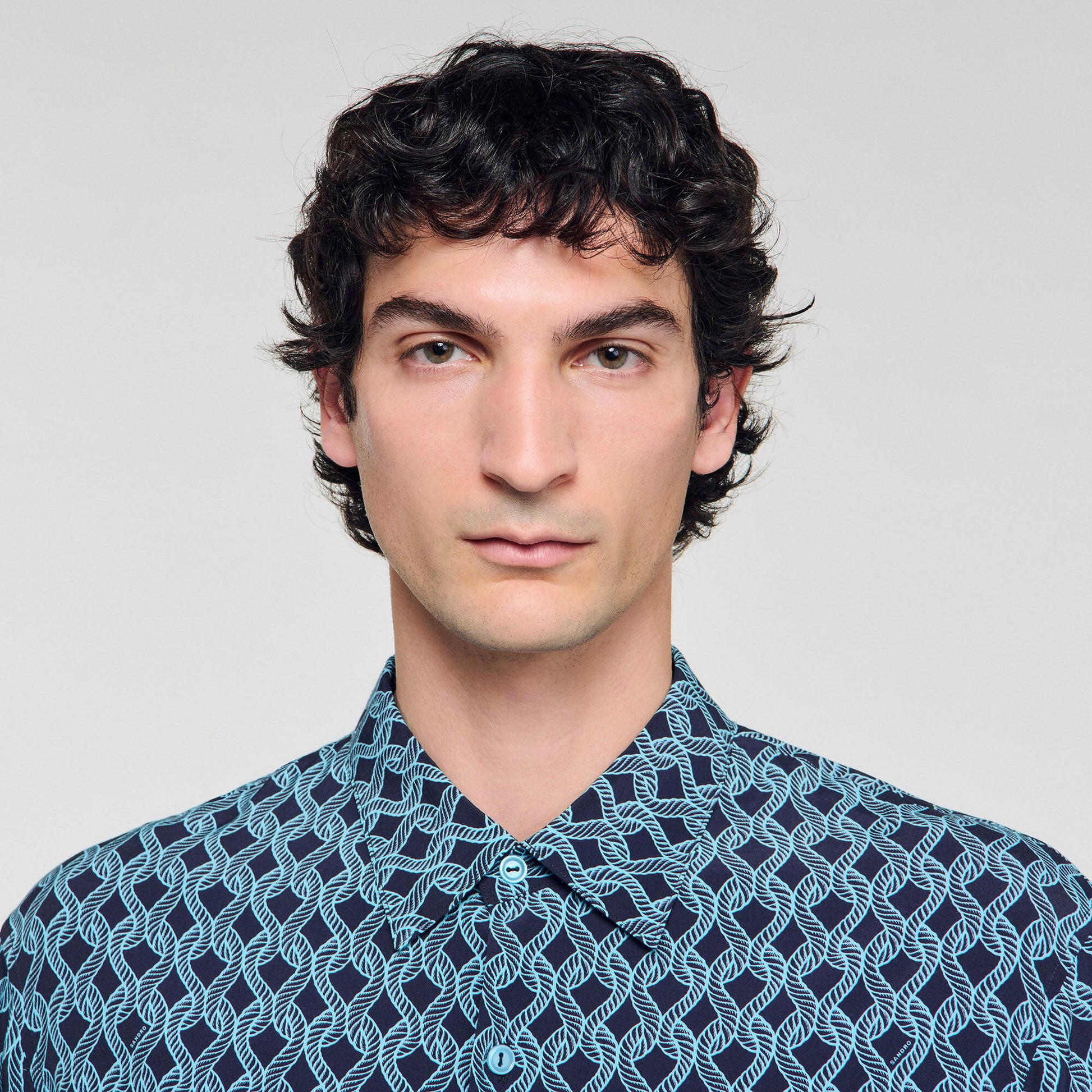 Sandro Rope print shirt Navy Blue