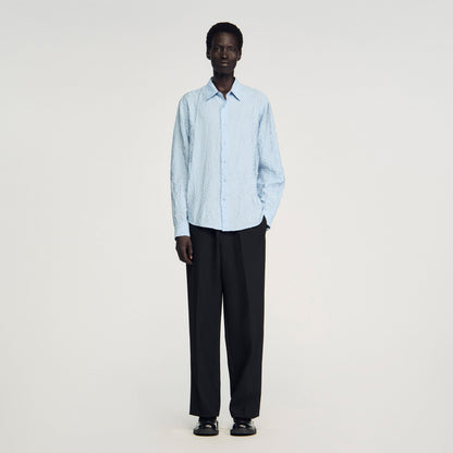 Sandro Crinkled effect shirt Sky Blue