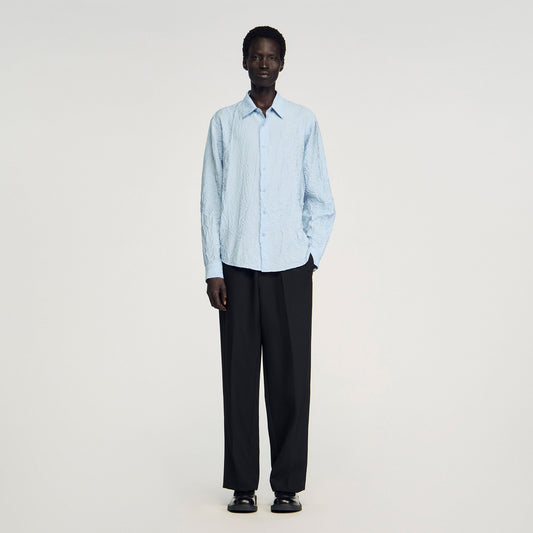 Sandro Crinkled effect shirt Sky Blue