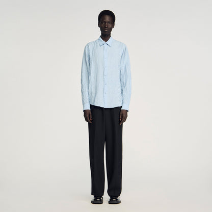 Sandro Crinkled effect shirt Sky Blue