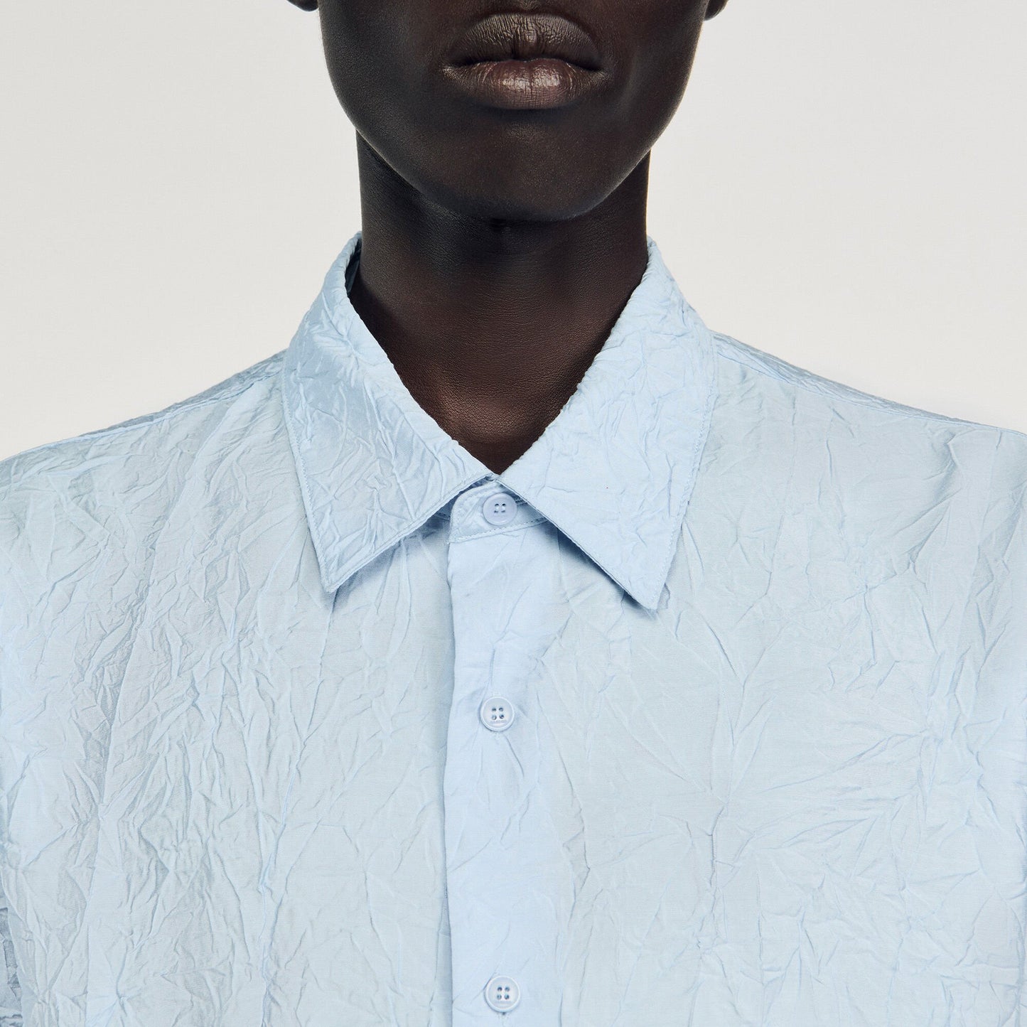 Sandro Crinkled effect shirt Sky Blue