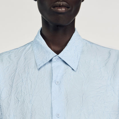 Sandro Crinkled effect shirt Sky Blue