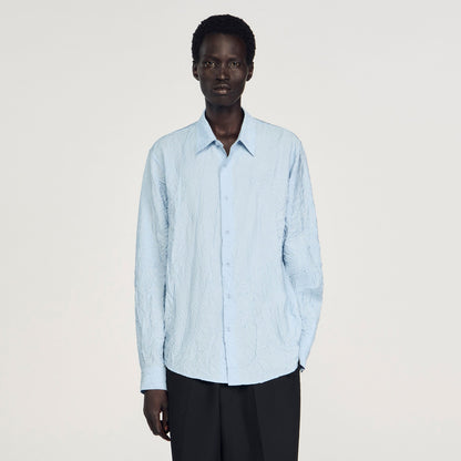 Sandro Crinkled effect shirt Sky Blue