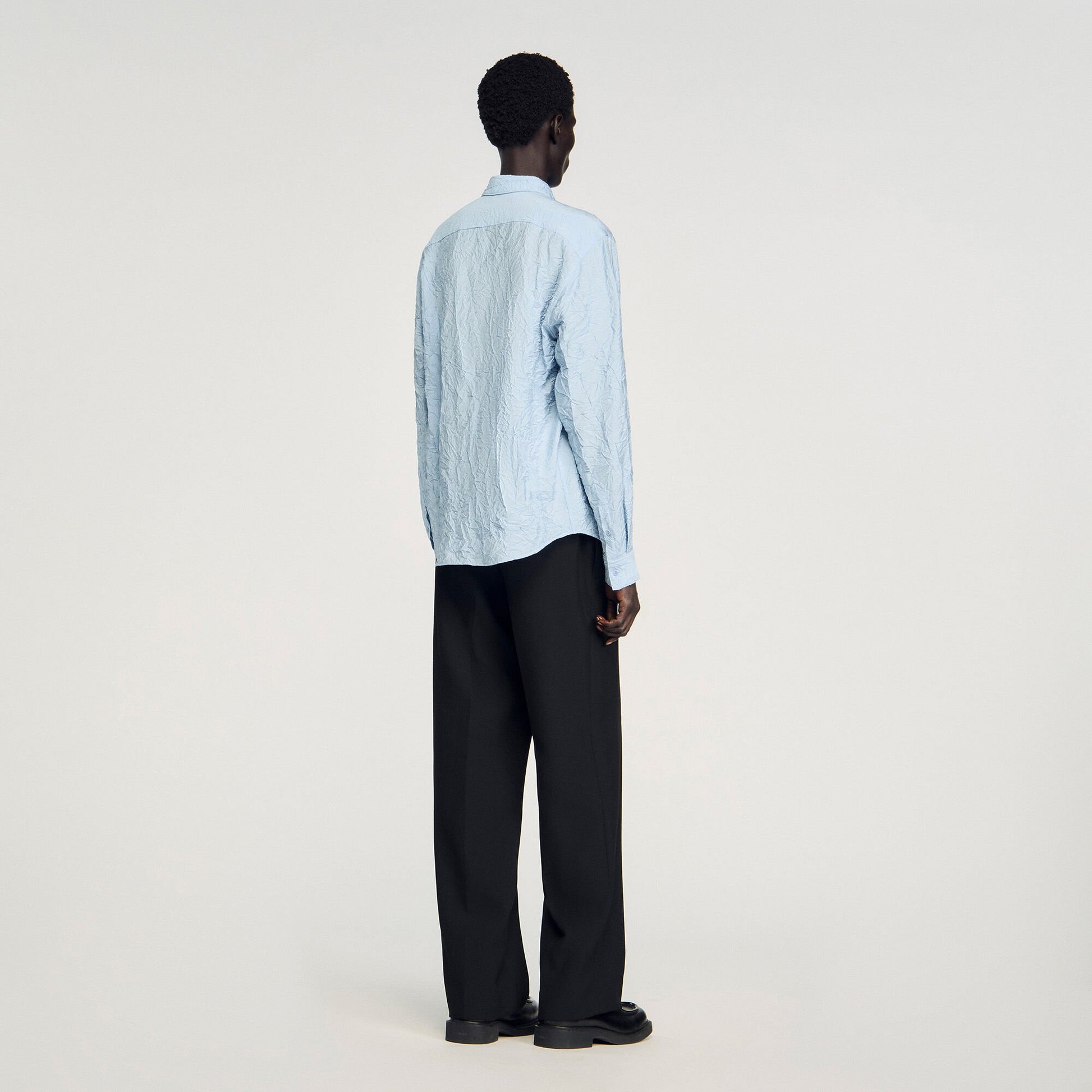 Sandro Crinkled effect shirt Sky Blue