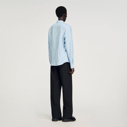 Sandro Crinkled effect shirt Sky Blue