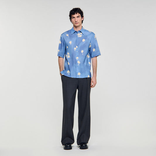 Sandro Floral motif shirt Blue Office