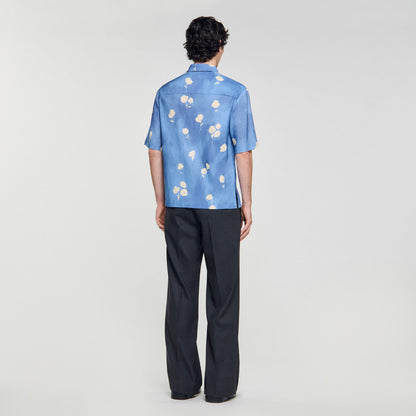 Sandro Floral motif shirt Blue Office
