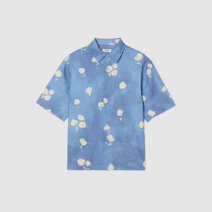 Sandro Floral motif shirt Blue Office