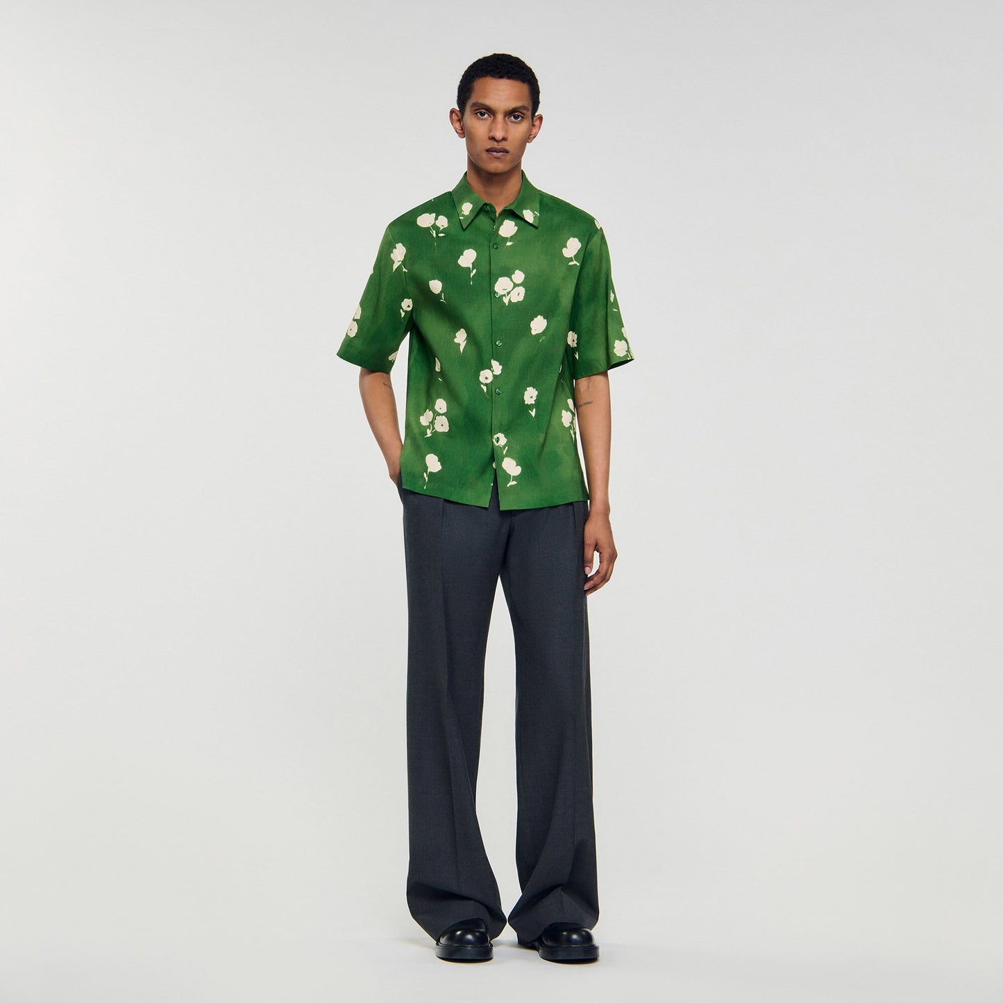 Sandro Floral motif shirt Lime