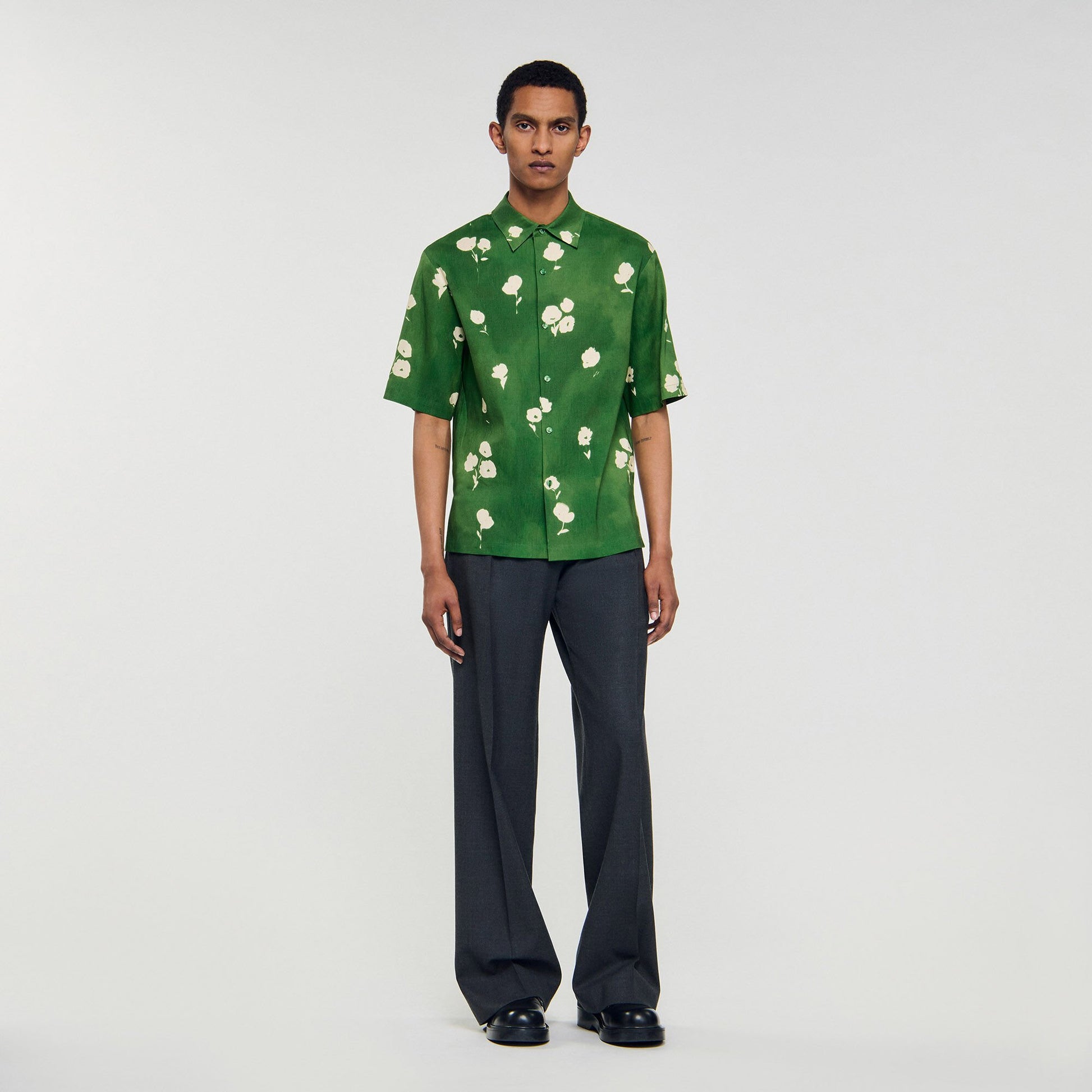 Sandro Floral motif shirt Lime