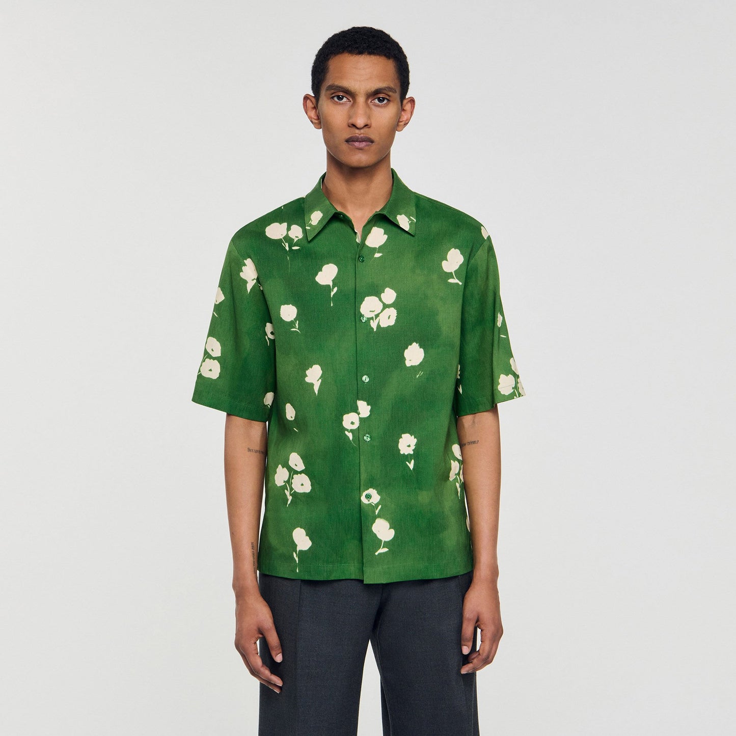 Sandro Floral motif shirt Lime