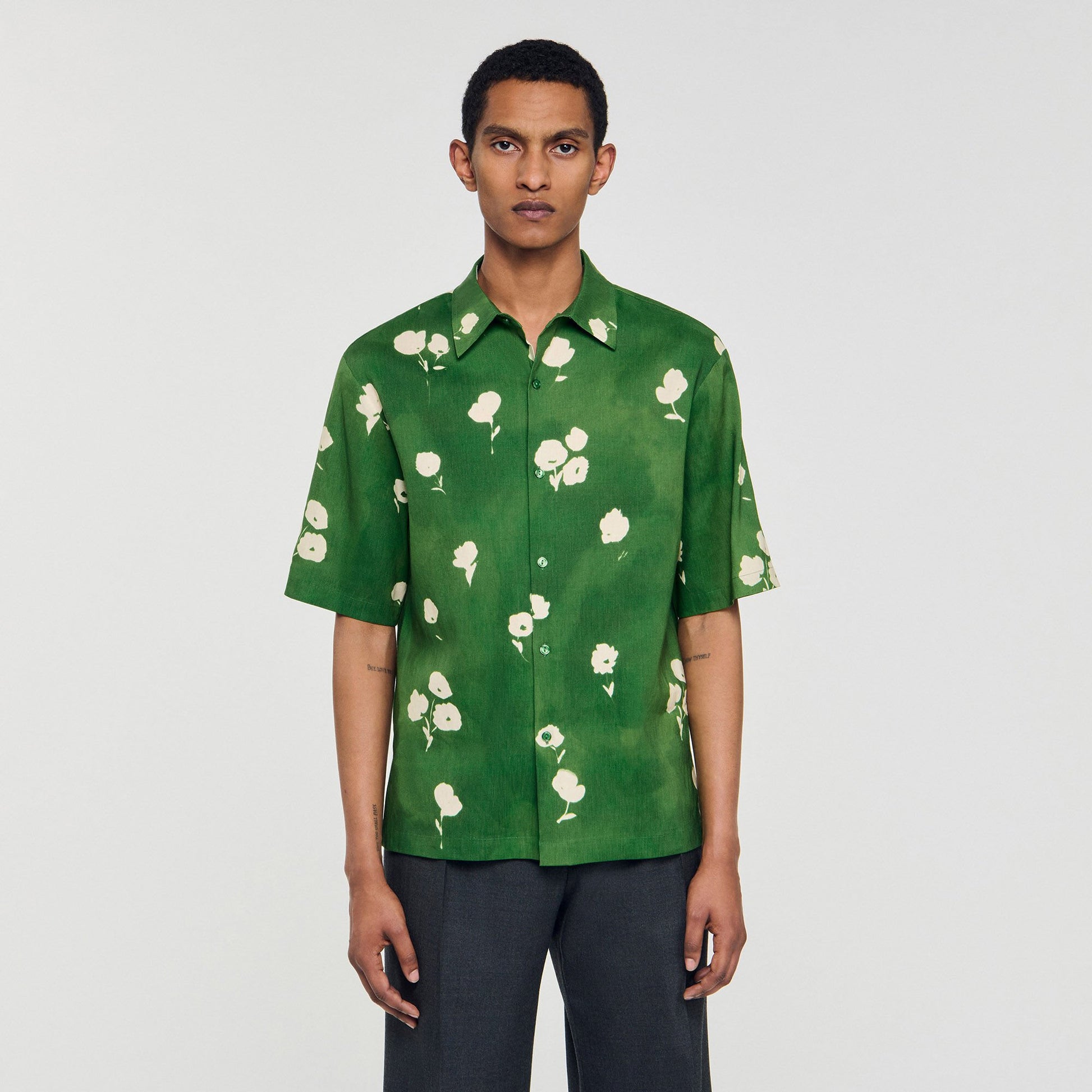 Sandro Floral motif shirt Lime