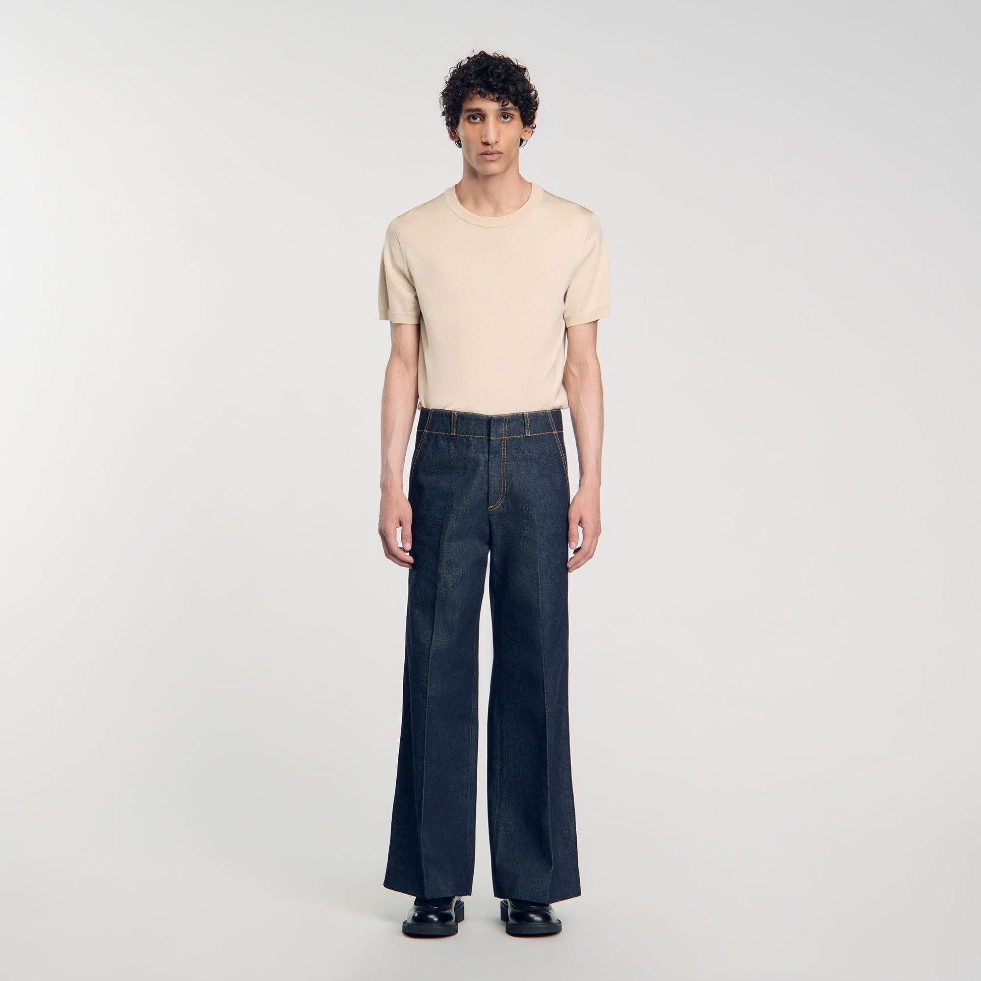 Sandro Wide-leg jeans Raw-Denim