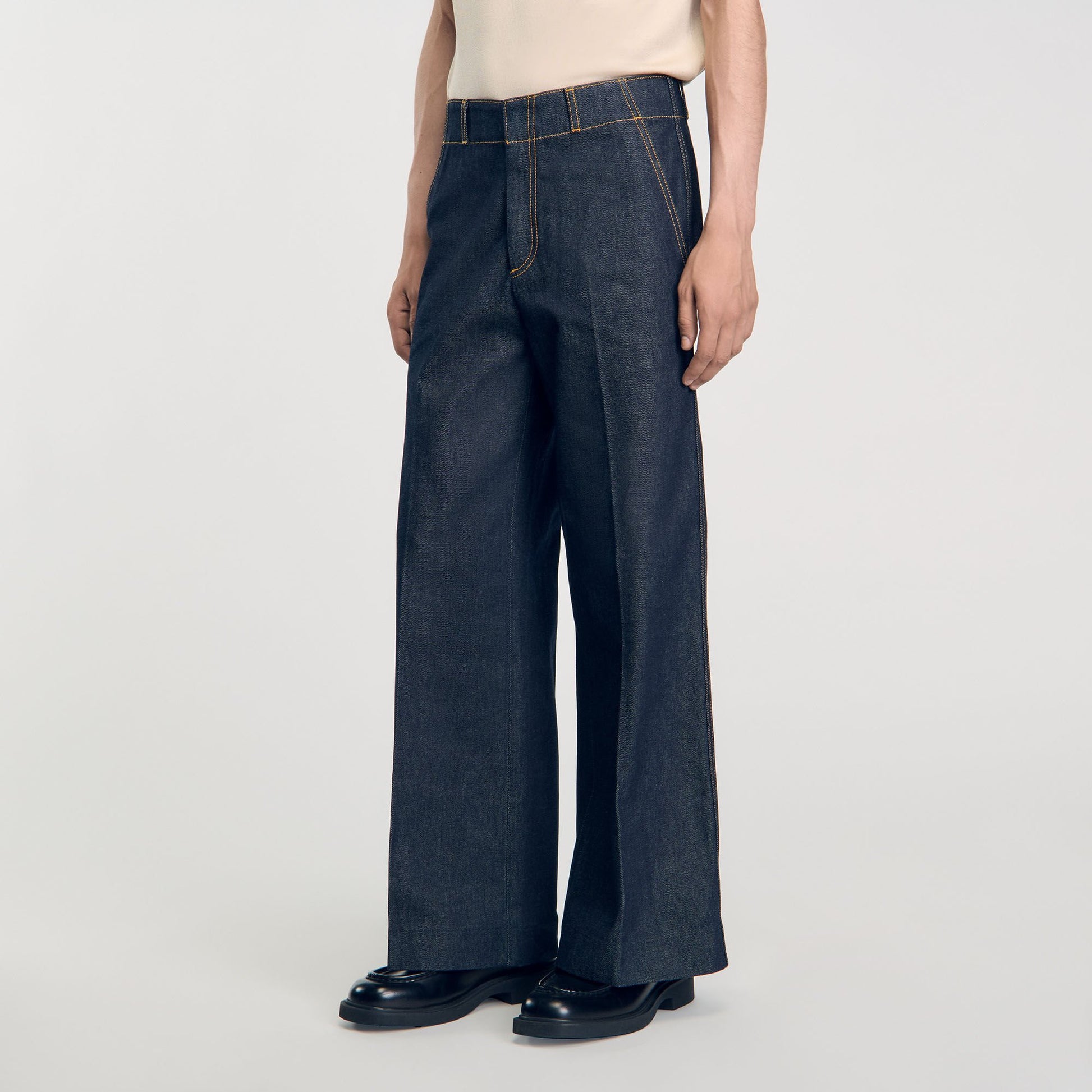 Sandro Wide-leg jeans Raw-Denim