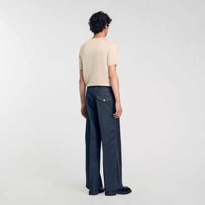 Sandro Wide-leg jeans Raw-Denim