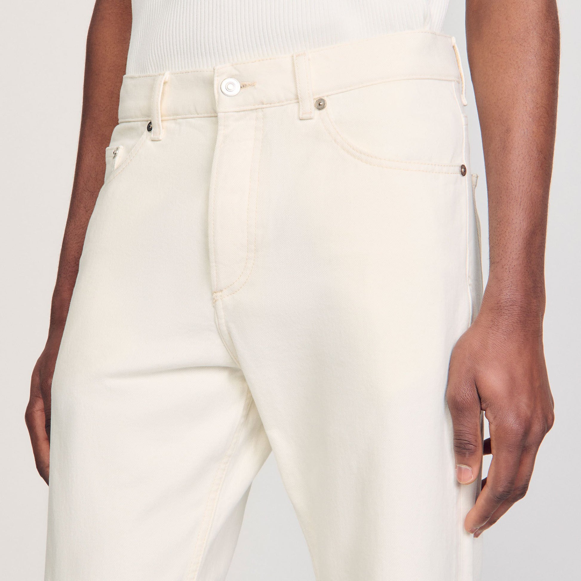 Sandro Regular jeans Ivory.
