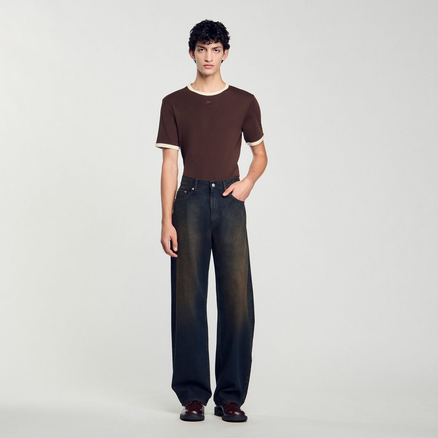 Sandro Baggy jeans Moka.