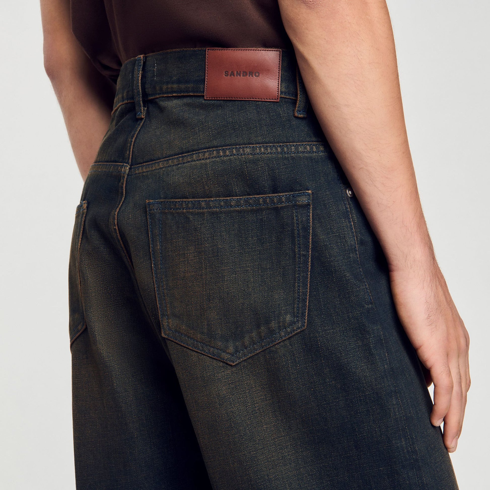 Sandro Baggy jeans Moka.