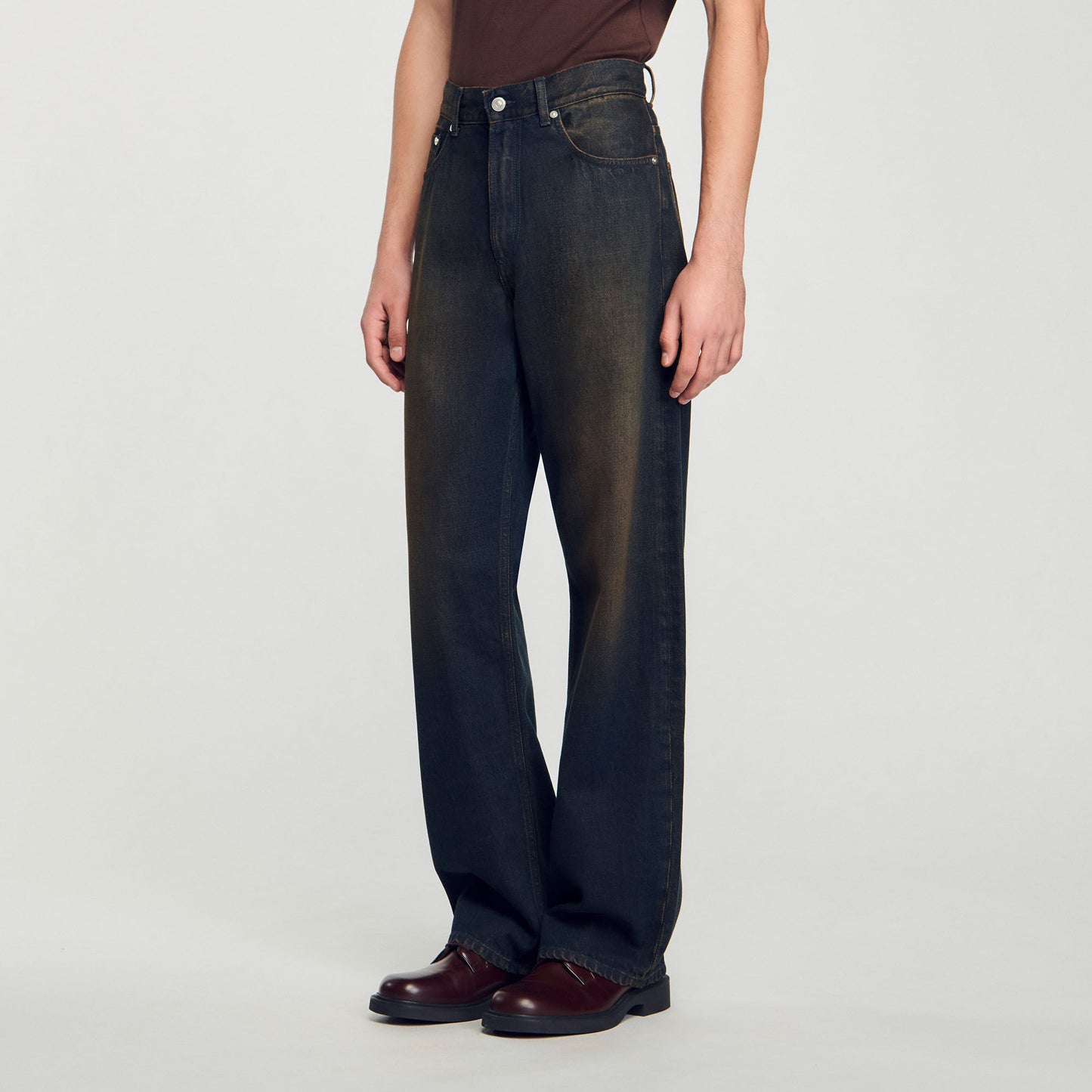 Sandro Baggy jeans Moka.