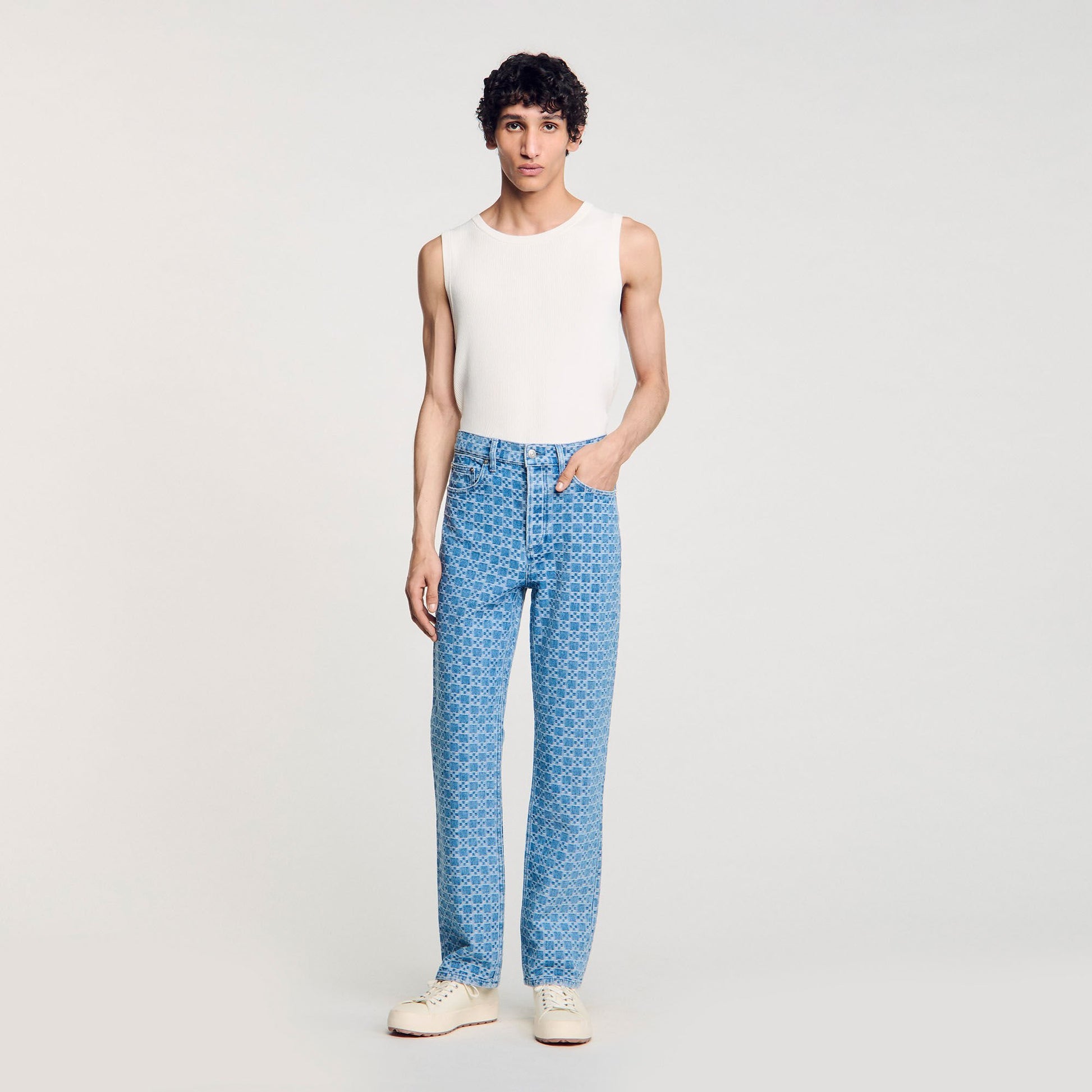 Sandro Regular-fit Square Cross jeans Blue Vintage - Denim