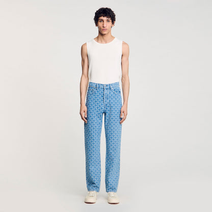 Sandro Regular-fit Square Cross jeans Blue Vintage - Denim