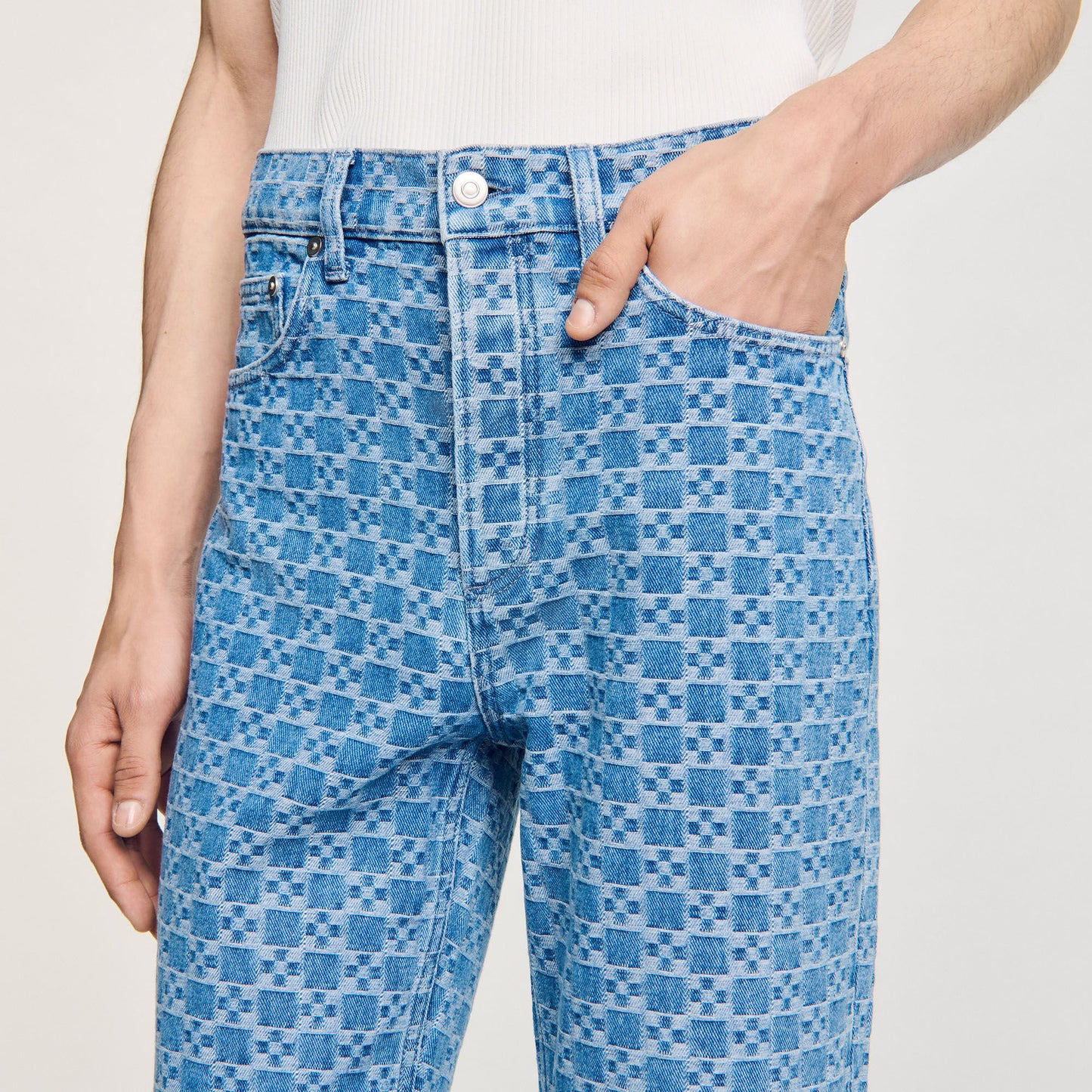 Sandro Regular-fit Square Cross jeans Blue Vintage - Denim