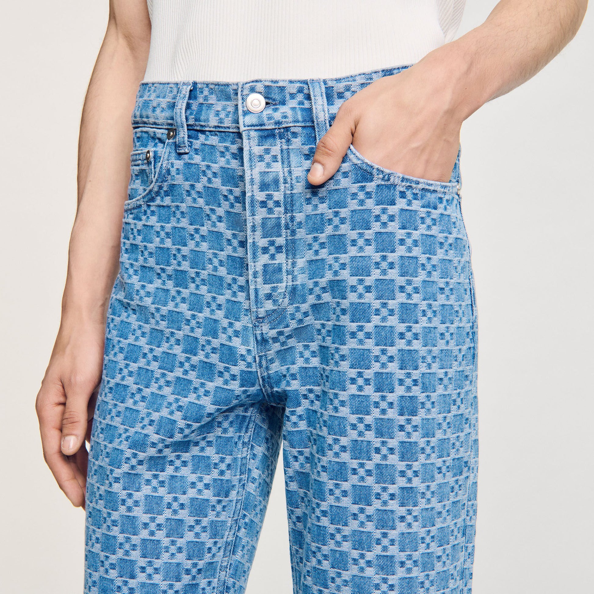 Sandro Regular-fit Square Cross jeans Blue Vintage - Denim