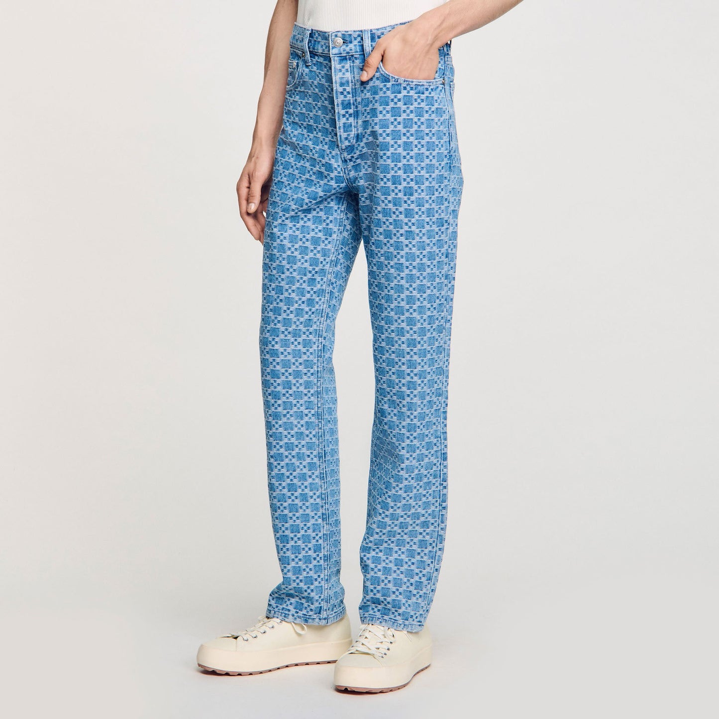 Sandro Regular-fit Square Cross jeans Blue Vintage - Denim