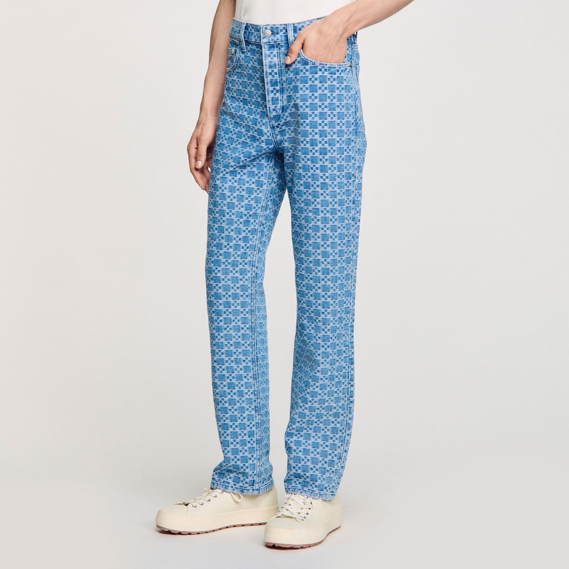 Sandro Regular-fit Square Cross jeans Blue Vintage - Denim
