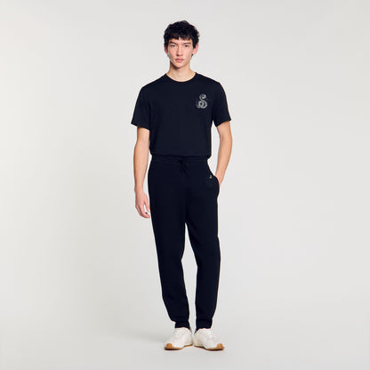 Sandro Joggers with snake detail Black