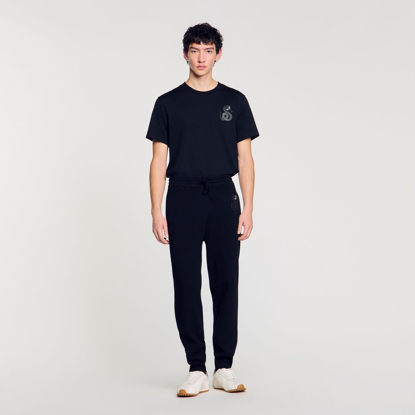 Sandro Joggers with snake detail Black