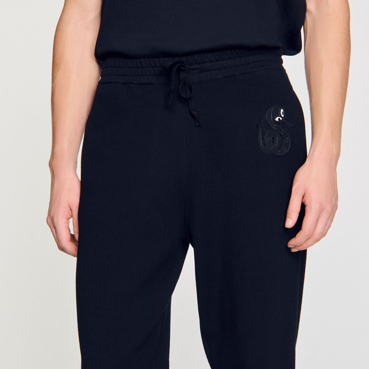 Sandro Joggers with snake detail Black