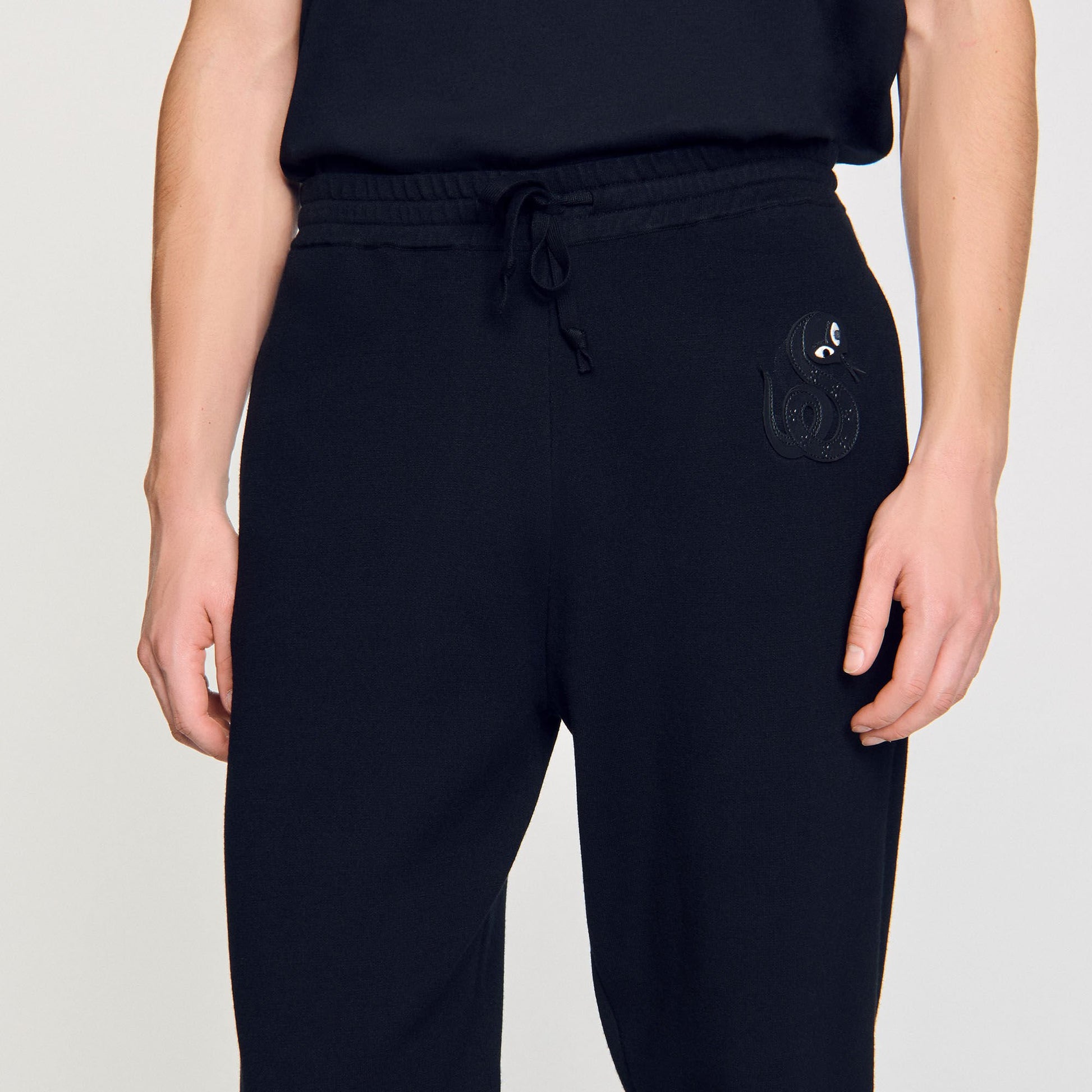 Sandro Joggers with snake detail Black