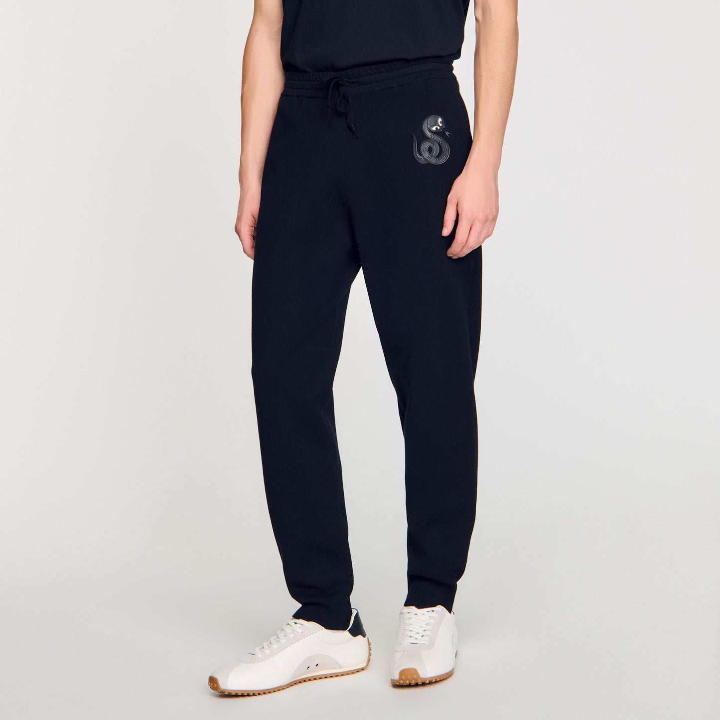 Sandro Joggers with snake detail Black