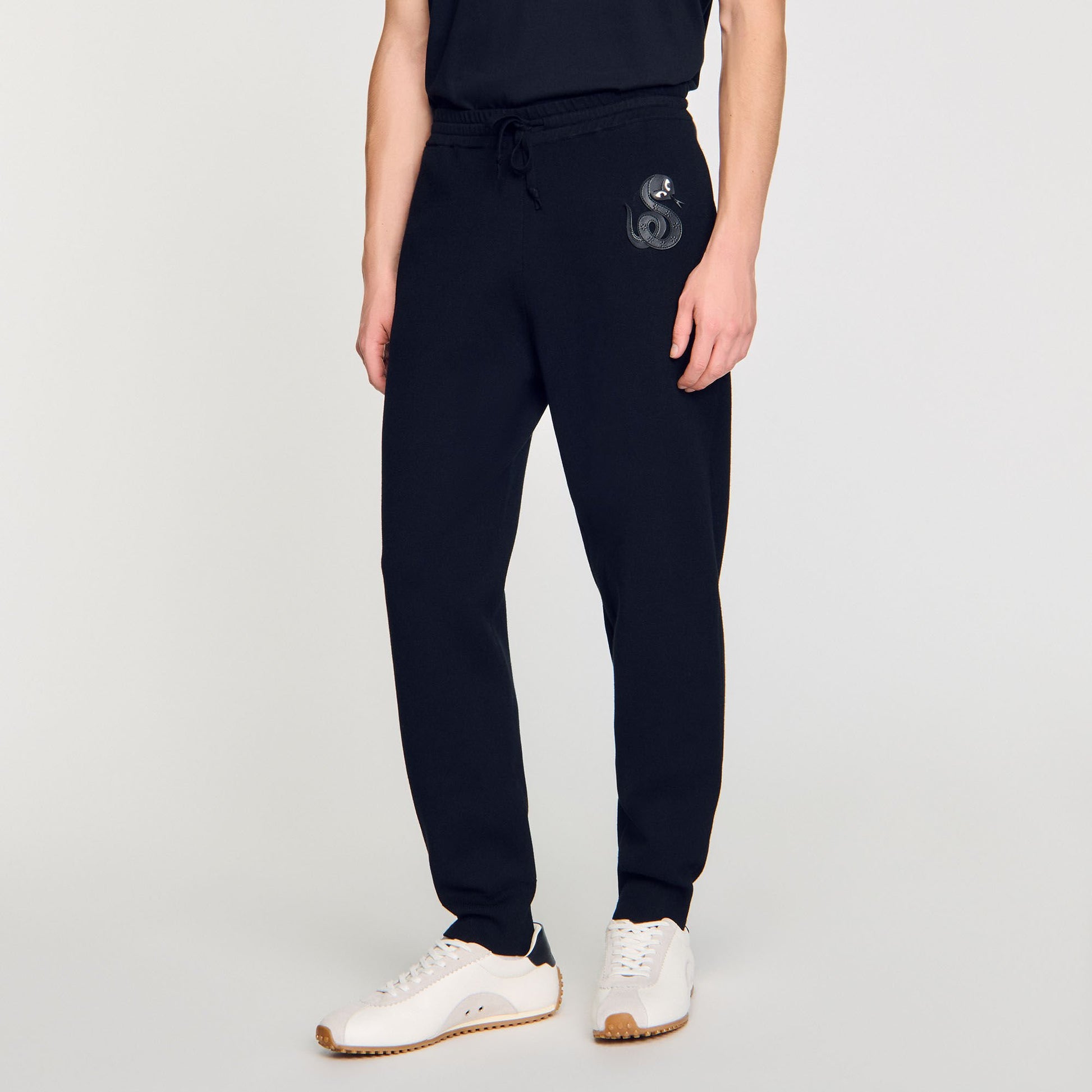 Sandro Joggers with snake detail Black