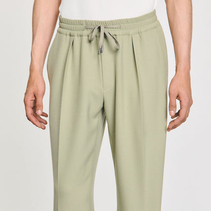Sandro Elasticated straight-leg trousers Light Kaki.