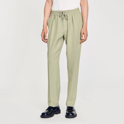 Sandro Elasticated straight-leg trousers Light Kaki.