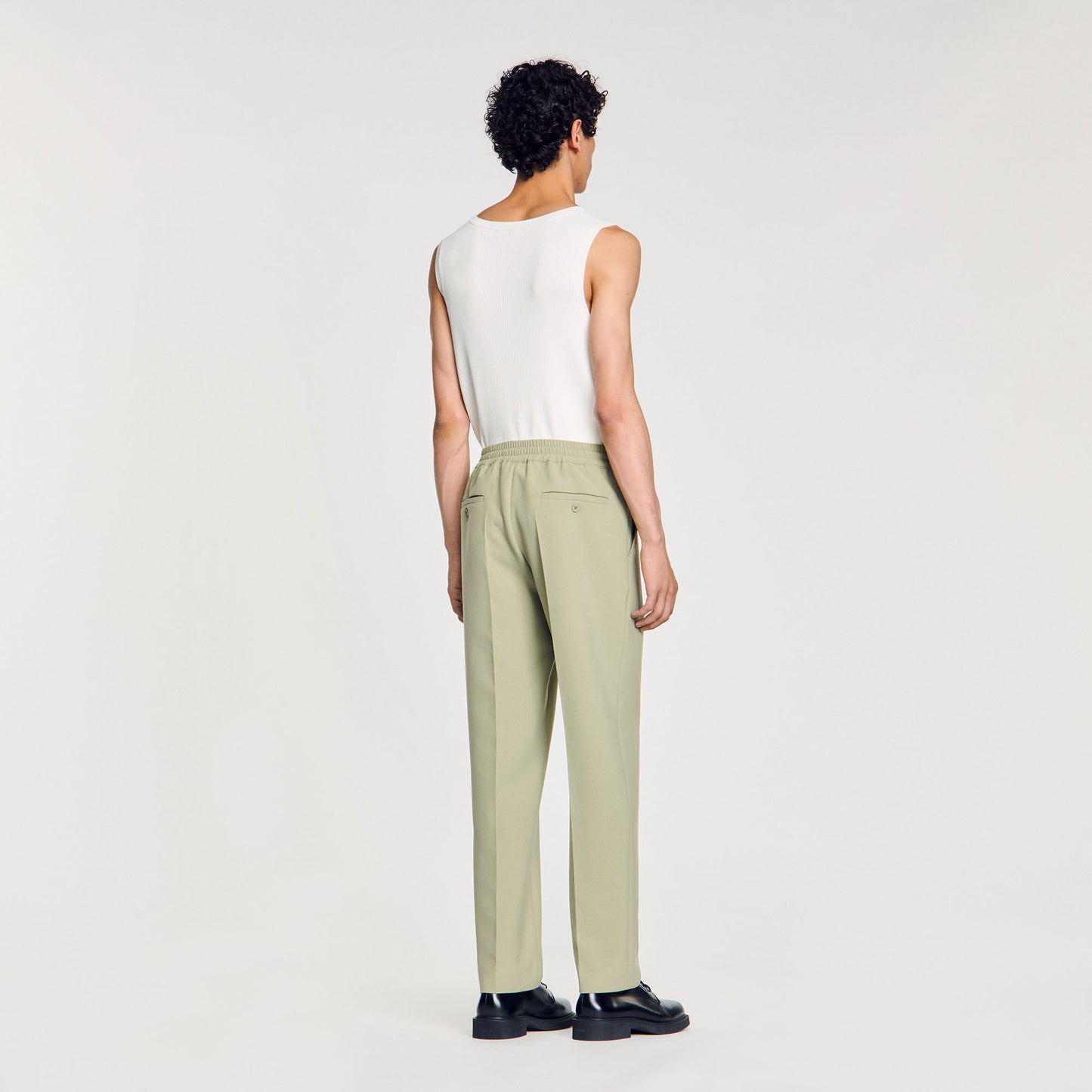 Sandro Elasticated straight-leg trousers Light Kaki.