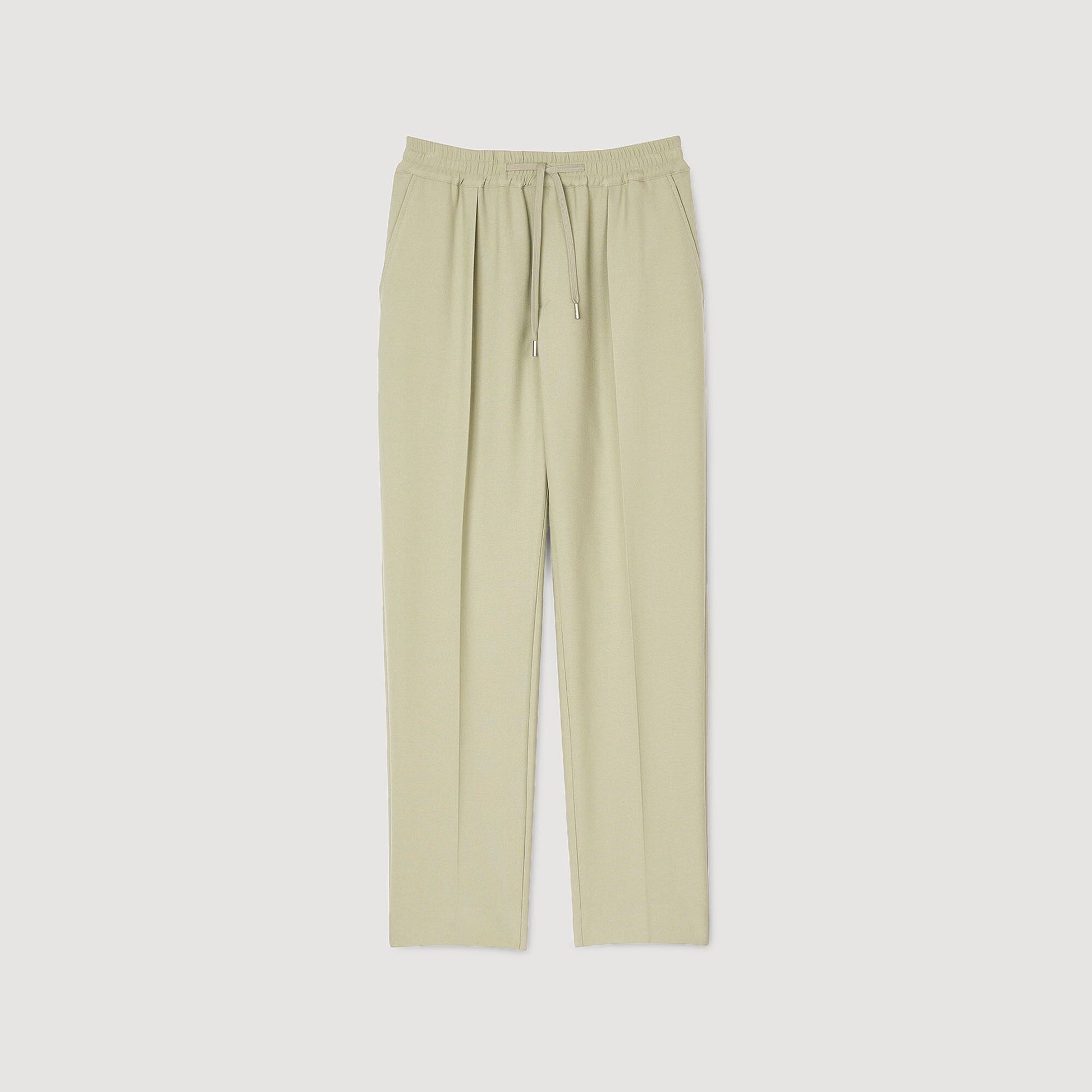 Sandro Elasticated straight-leg trousers Light Kaki.