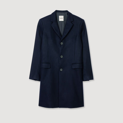 Sandro Wool broadcloth coat Navy Blue