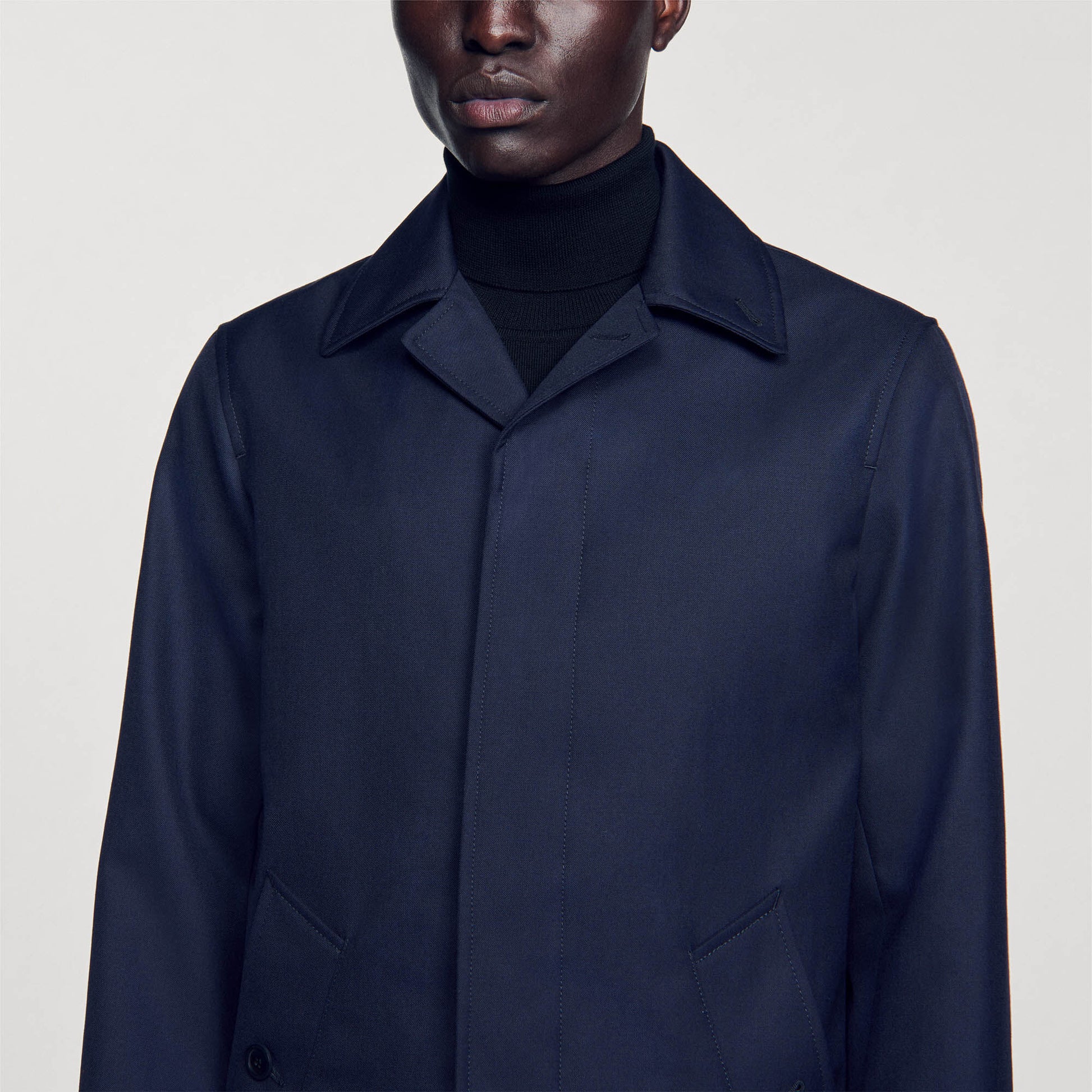 Sandro Waterproof raincoat Navy Blue