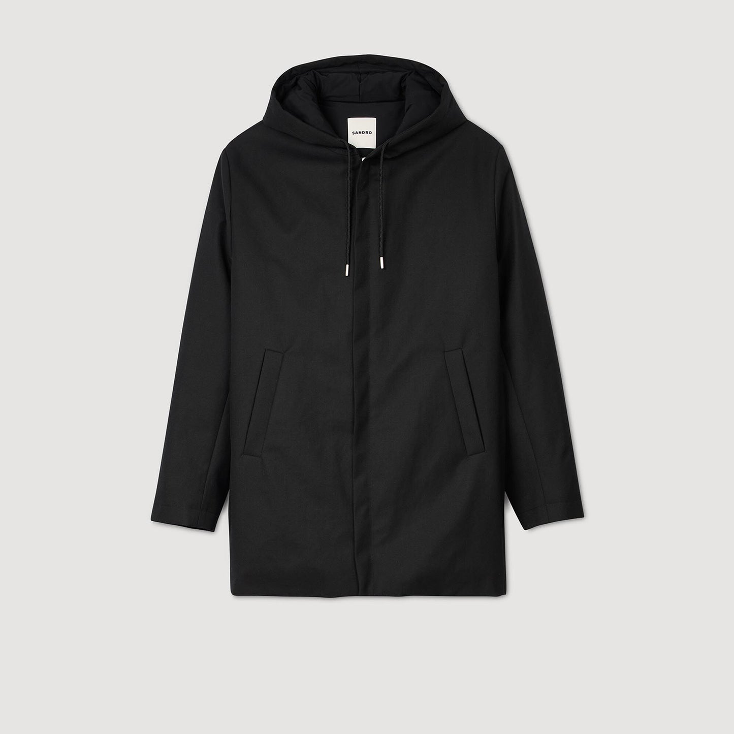 Sandro Hooded parka with zip Black