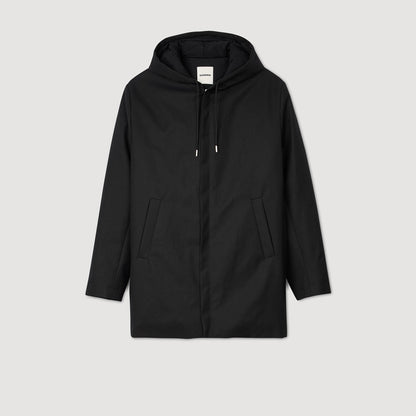 Sandro Hooded parka with zip Black