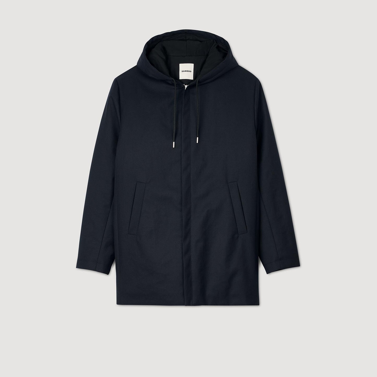Sandro Hooded parka with zip Navy Blue
