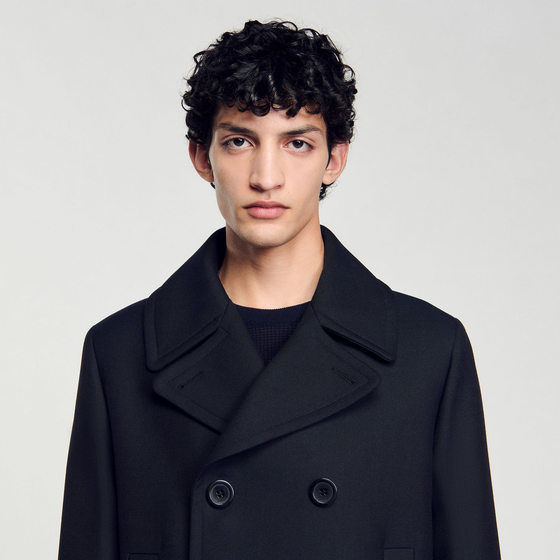 Sandro Wool blend peacoat Navy Blue