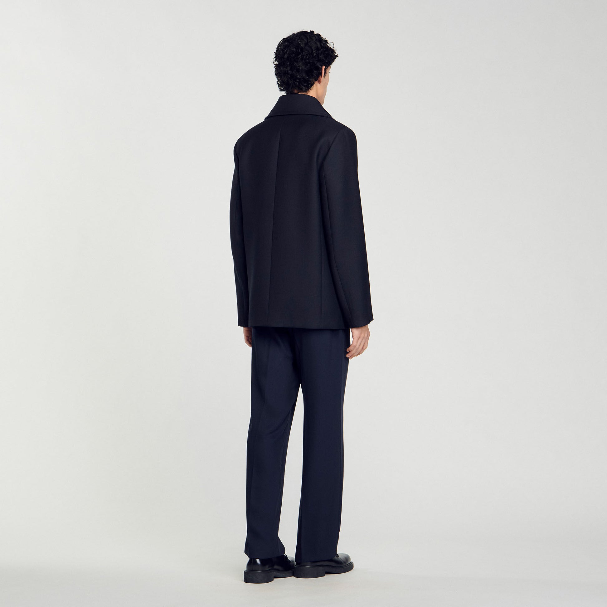 Sandro Wool blend peacoat Navy Blue