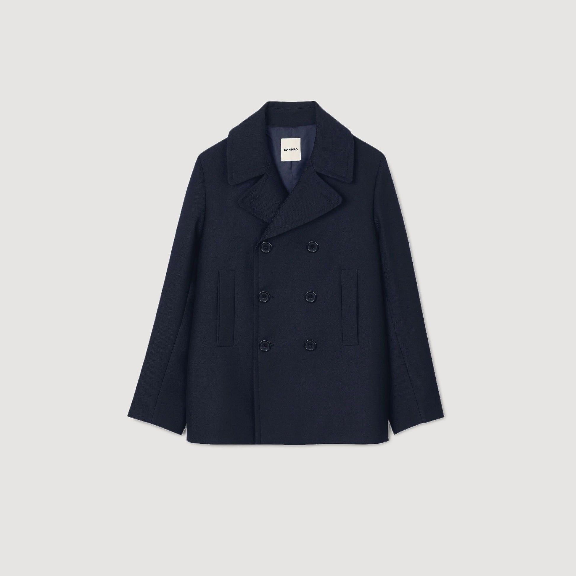 Sandro Wool blend peacoat Navy Blue