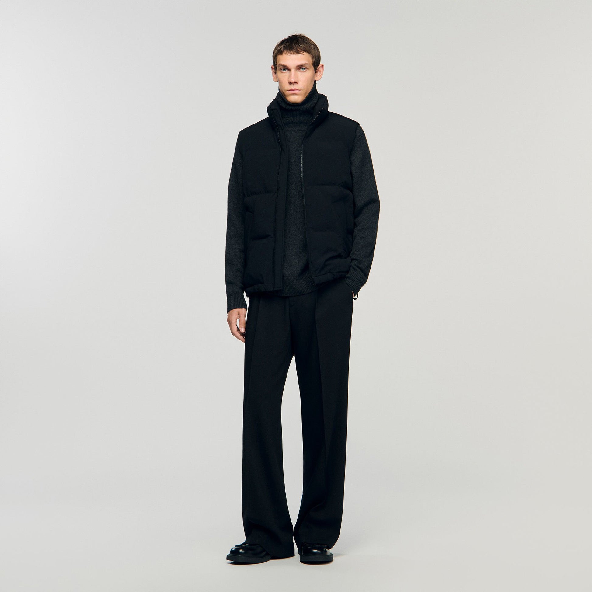 Sandro Sleeveless technical puffer Black